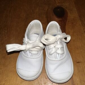 Keds Champion White Leather Cap Toe Sneakers Shoes Little Kids 4W Infant Toddler